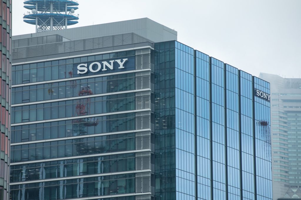 Minato Mirai, Yokohama, Japan 10-10-2022: SONY City and Grangate Building in Minatomirai District of the city. Sony is a major technology company specializing in electronics and music industry.